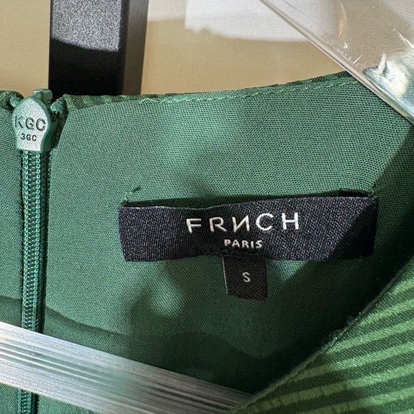 FRNCH Abelie Emerald Green Faux Wrap Midi Dress Size Small - Picture 6 of 10